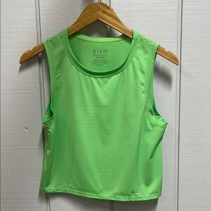 Fleo Lime Green Crop Tank Top Sleeveless Athletic